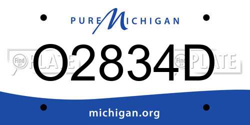 O2834D Michigan License Plate