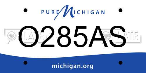 O285AS Michigan License Plate