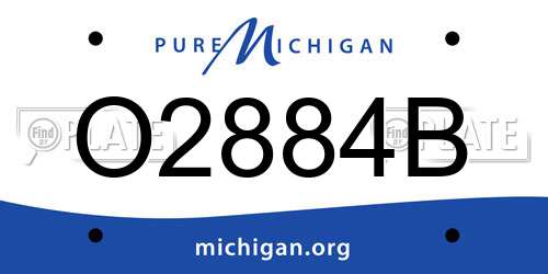 O2884B Michigan License Plate