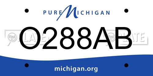 O288AB Michigan License Plate