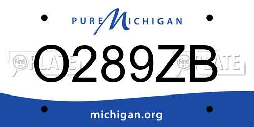 O289ZB Michigan License Plate