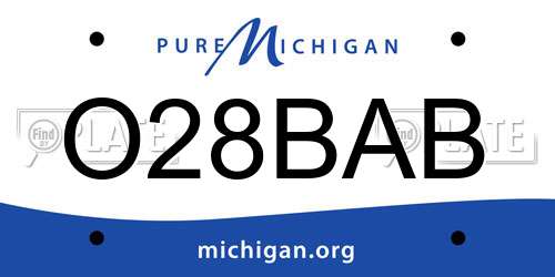 O28BAB Michigan License Plate