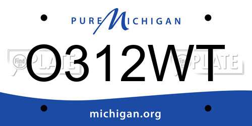 O312WT Michigan License Plate