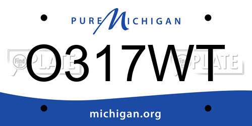 O317WT Michigan License Plate