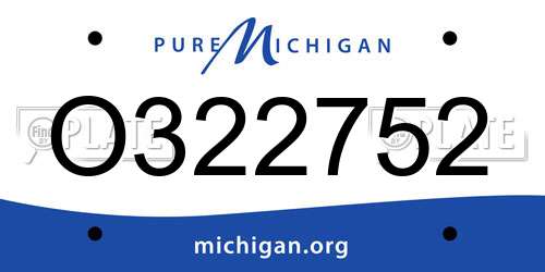 O322752 Michigan License Plate