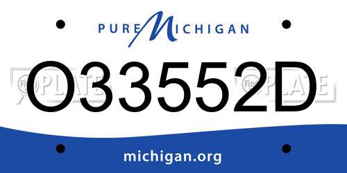 O33552D Michigan License Plate