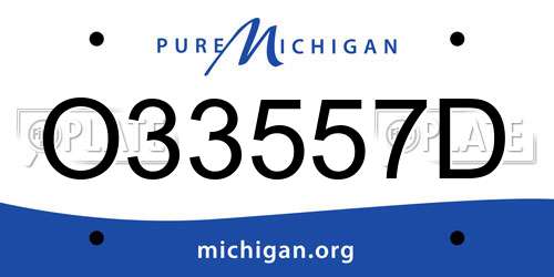O33557D Michigan License Plate