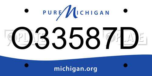 O33587D Michigan License Plate