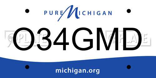 O34GMD Michigan License Plate