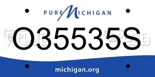O35535S Michigan License Plate