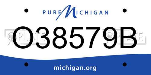O38579B Michigan License Plate