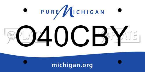 O40CBY Michigan License Plate
