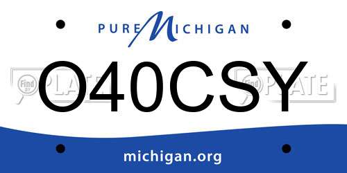 O40CSY Michigan License Plate