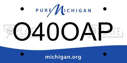 O40OAP Michigan License Plate
