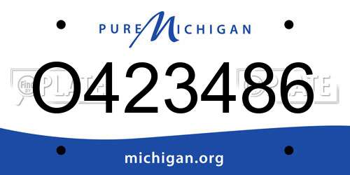 O423486 Michigan License Plate