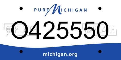 O425550 Michigan License Plate