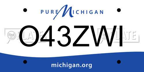O43ZWI Michigan License Plate
