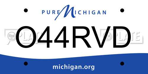 O44RVD Michigan License Plate