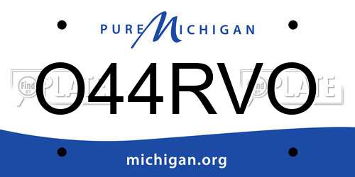 O44RVO Michigan License Plate