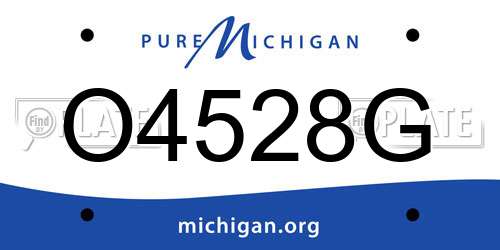 O4528G Michigan License Plate