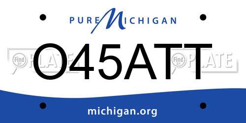 O45ATT Michigan License Plate