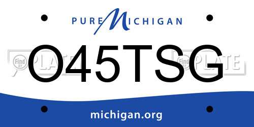 O45TSG Michigan License Plate