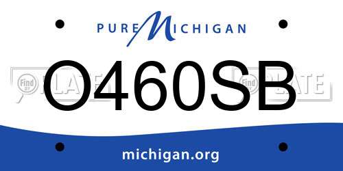O460SB Michigan License Plate