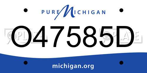 O47585D Michigan License Plate