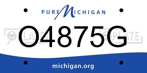 O4875G Michigan License Plate