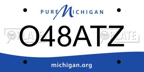 O48ATZ Michigan License Plate
