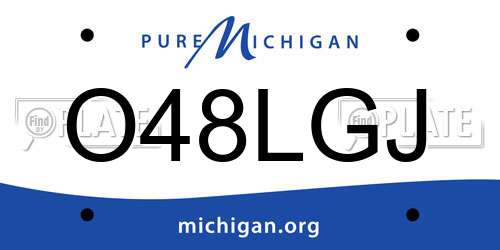 O48LGJ Michigan License Plate