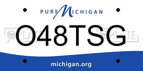 O48TSG Michigan License Plate
