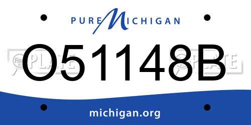 O51148B Michigan License Plate