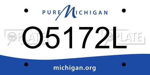 O5172L Michigan License Plate