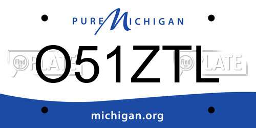 O51ZTL Michigan License Plate