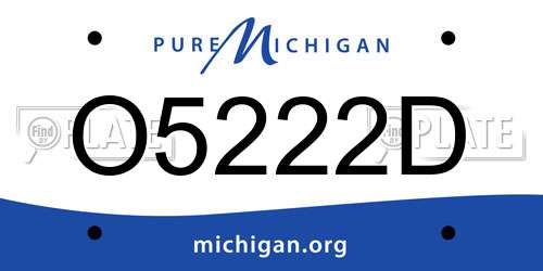 O5222D Michigan License Plate