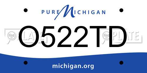 O522TD Michigan License Plate