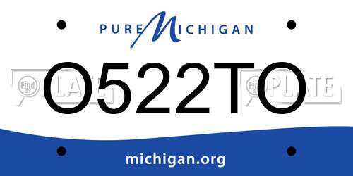 O522TO Michigan License Plate