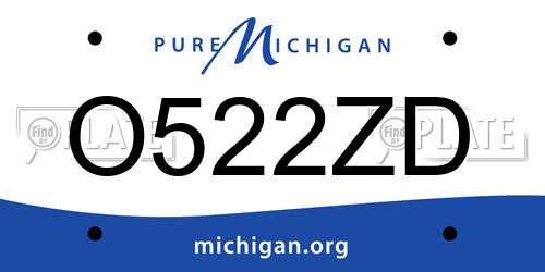 O522ZD Michigan License Plate