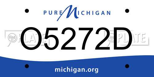 O5272D Michigan License Plate
