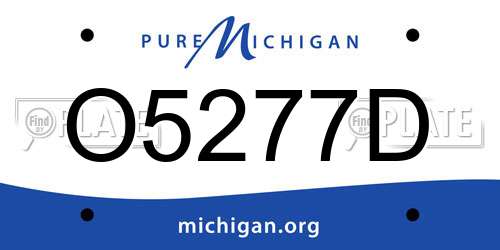 O5277D Michigan License Plate