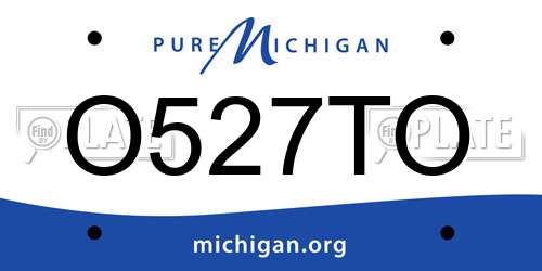 O527TO Michigan License Plate
