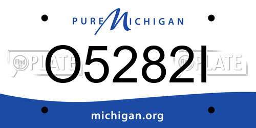 O5282I Michigan License Plate