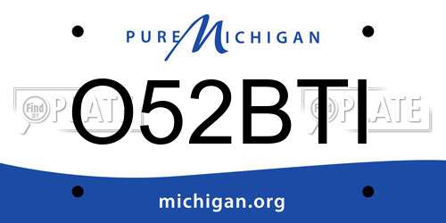 O52BTI Michigan License Plate