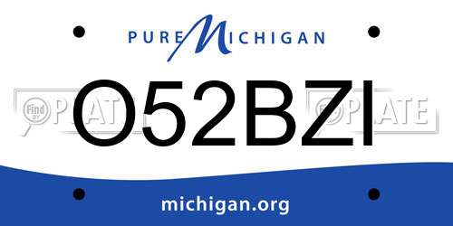 O52BZI Michigan License Plate