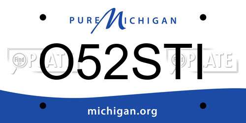 O52STI Michigan License Plate