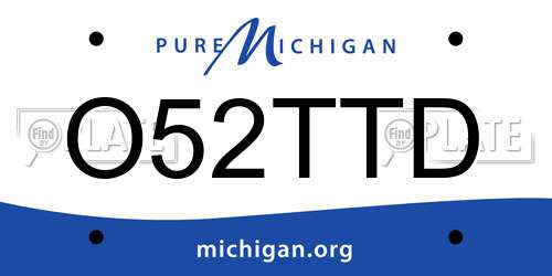 O52TTD Michigan License Plate