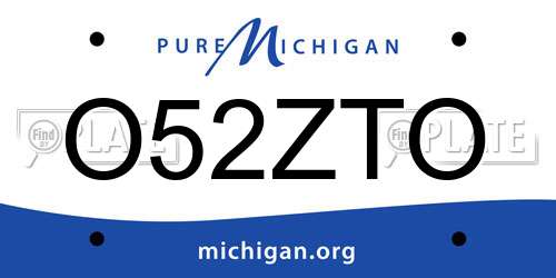 O52ZTO Michigan License Plate