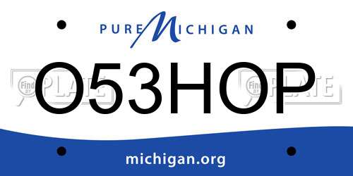 O53HOP Michigan License Plate