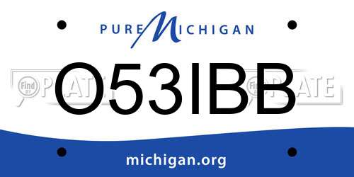 O53IBB Michigan License Plate